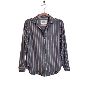 Grayson The Hero Button Down Shirt Size 02 / Small Blue Pink White Stripe Preppy